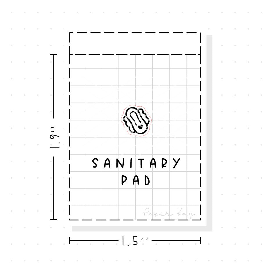 (PM132) Sanitary Pad - Tiny Minimal Icon Stickers