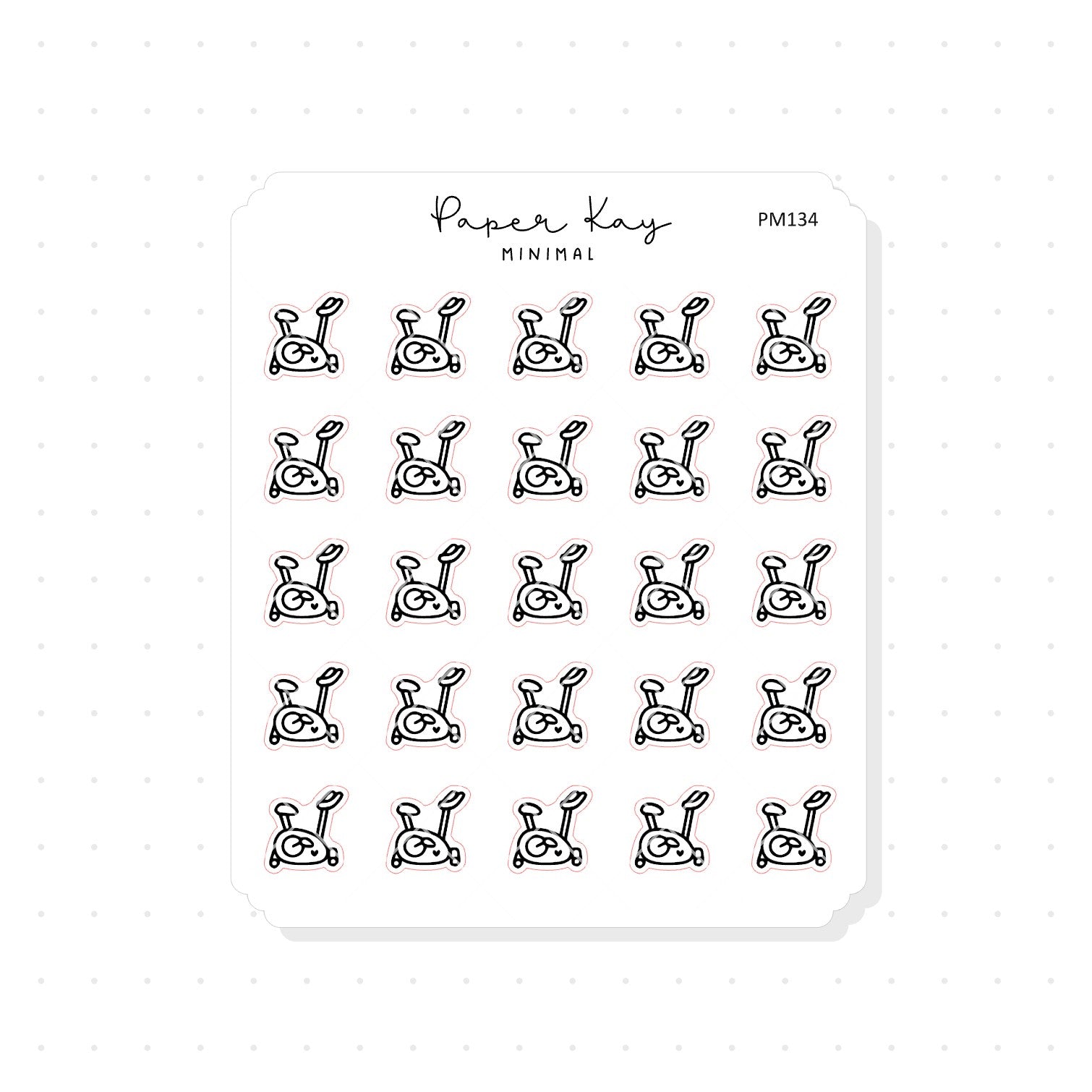 (PM134) Exercise Bike - Tiny Minimal Icon Stickers