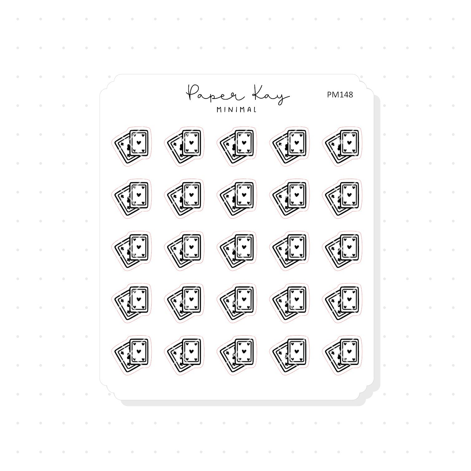 (PM148) Playing Cards - Tiny Minimal Icon Stickers