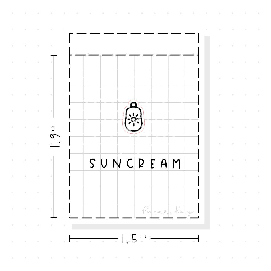 (PM153) Sun Cream - Tiny Minimal Icon Stickers