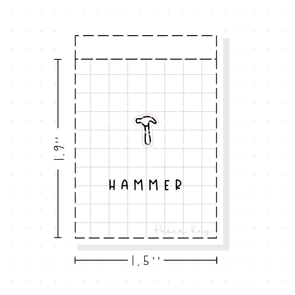 (PM156) Hammer - Tiny Minimal Icon Stickers