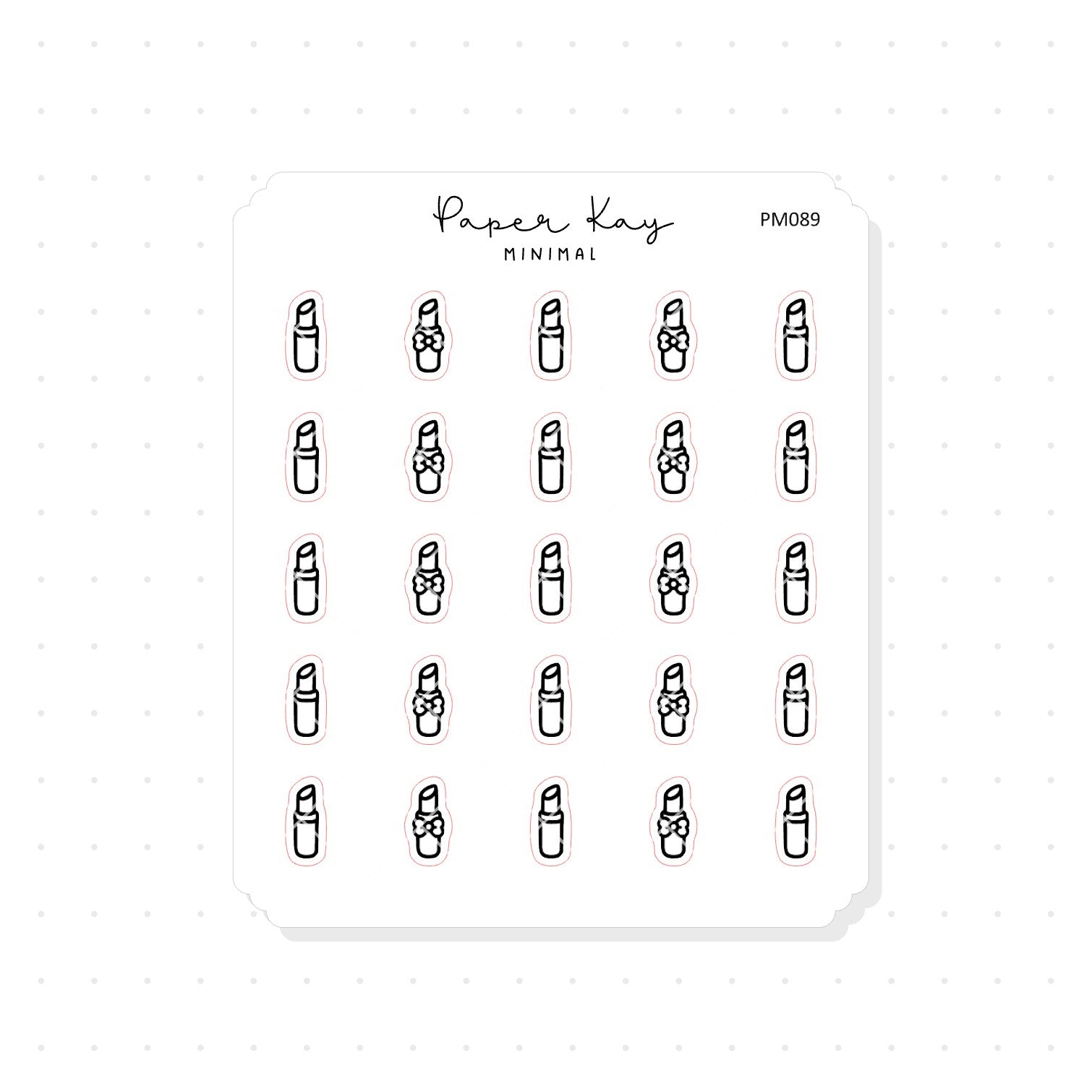 (PM089) Lipstick - Tiny Minimal Icon Stickers