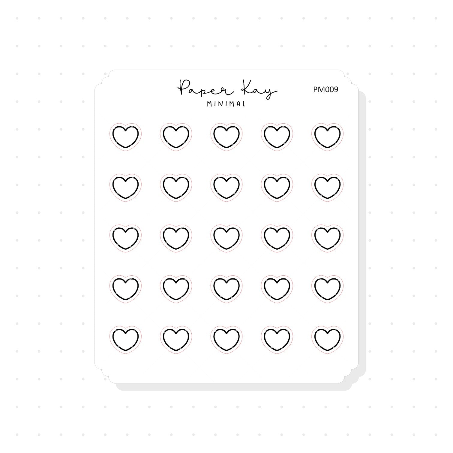 (PM009) Heart - Tiny Minimal Icon Stickers