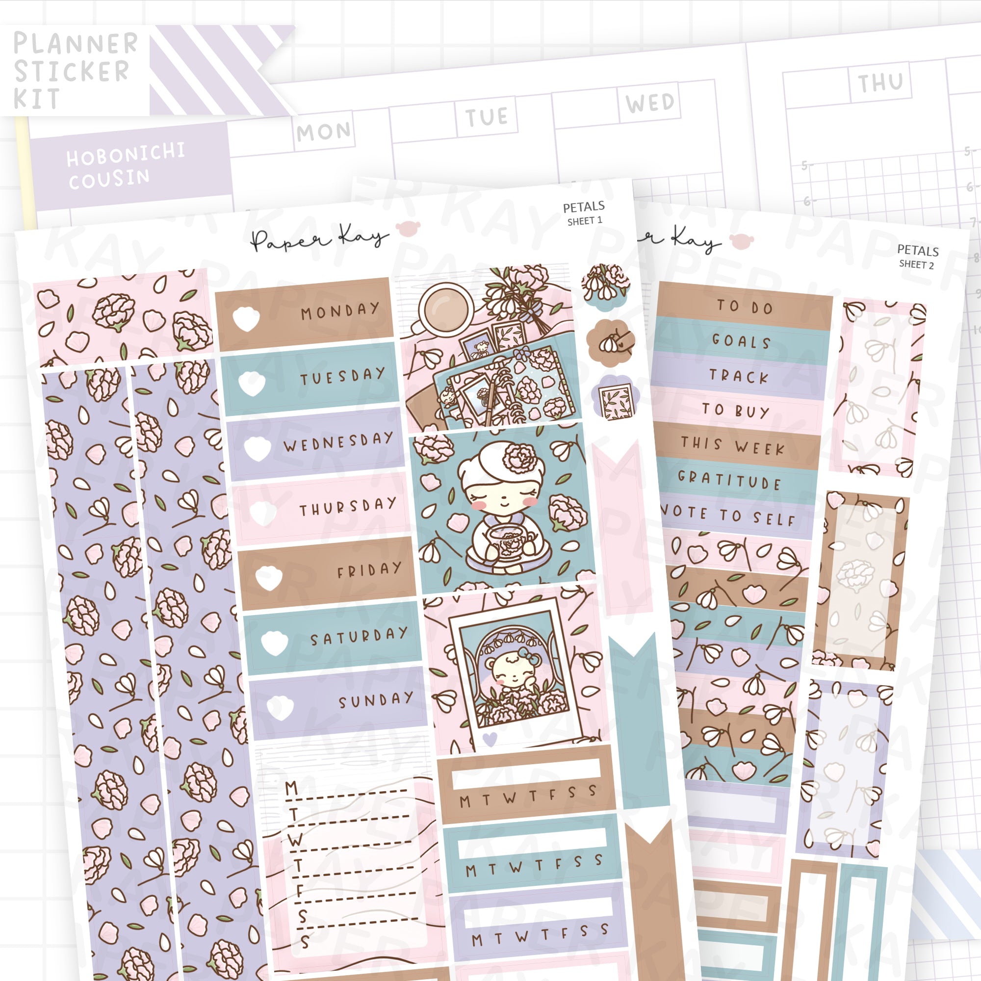 Petals Hobonichi Cousin Sticker Kit