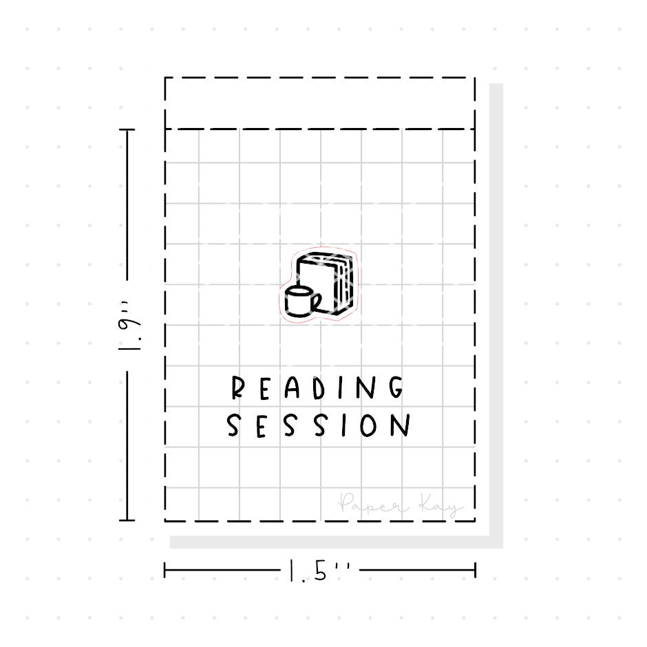 (PM166) Reading Session - Tiny Minimal Icon Stickers