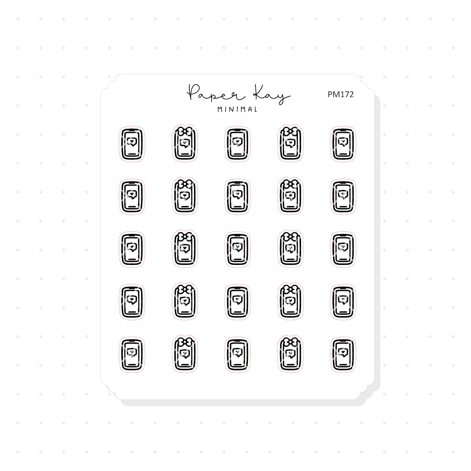 (PM172) Phone Messages - Tiny Minimal Icon Stickers
