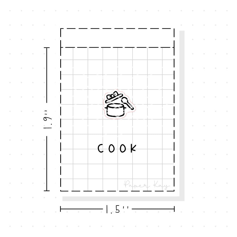 (PM181) Cooking Pot - Tiny Minimal Icon Stickers