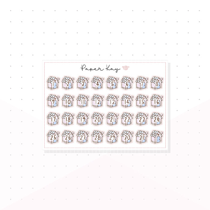 Whimsical Garden Mailbox Date Dots - Planner Stickers