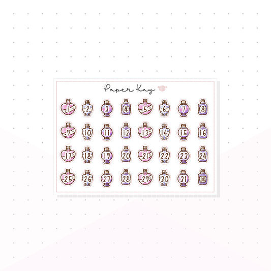 Witchy Potion Date Dots - Planner Stickers