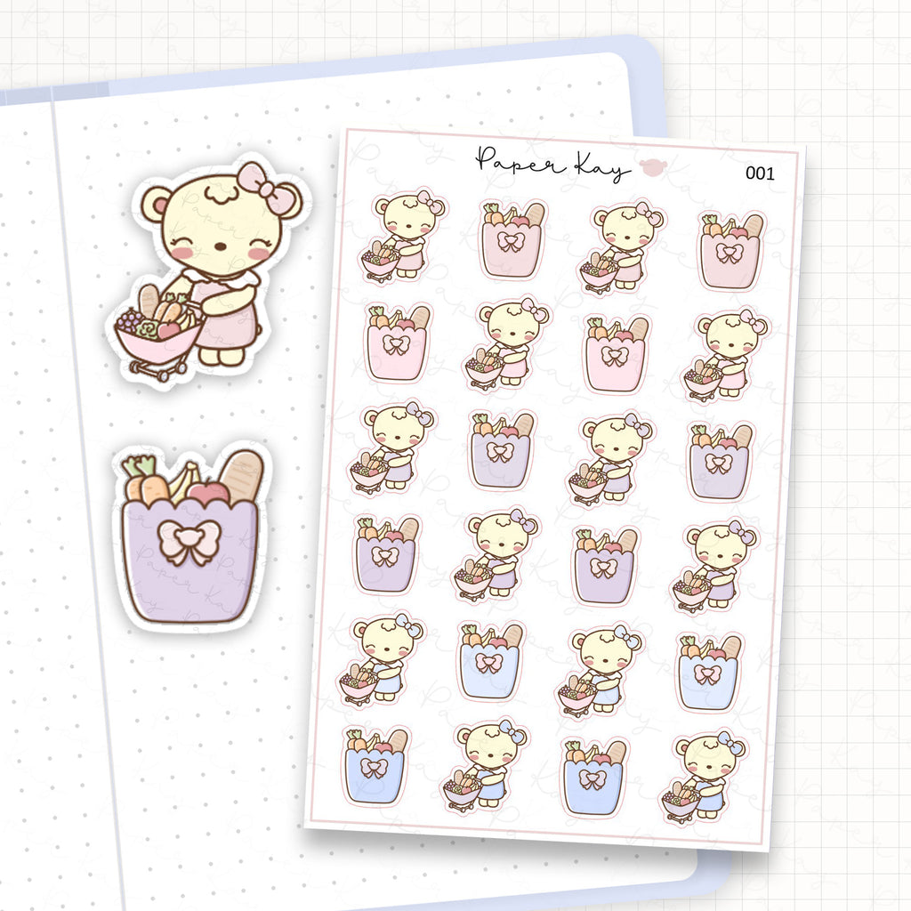 Grocery Bag / Food Shopping Sticker Sheet