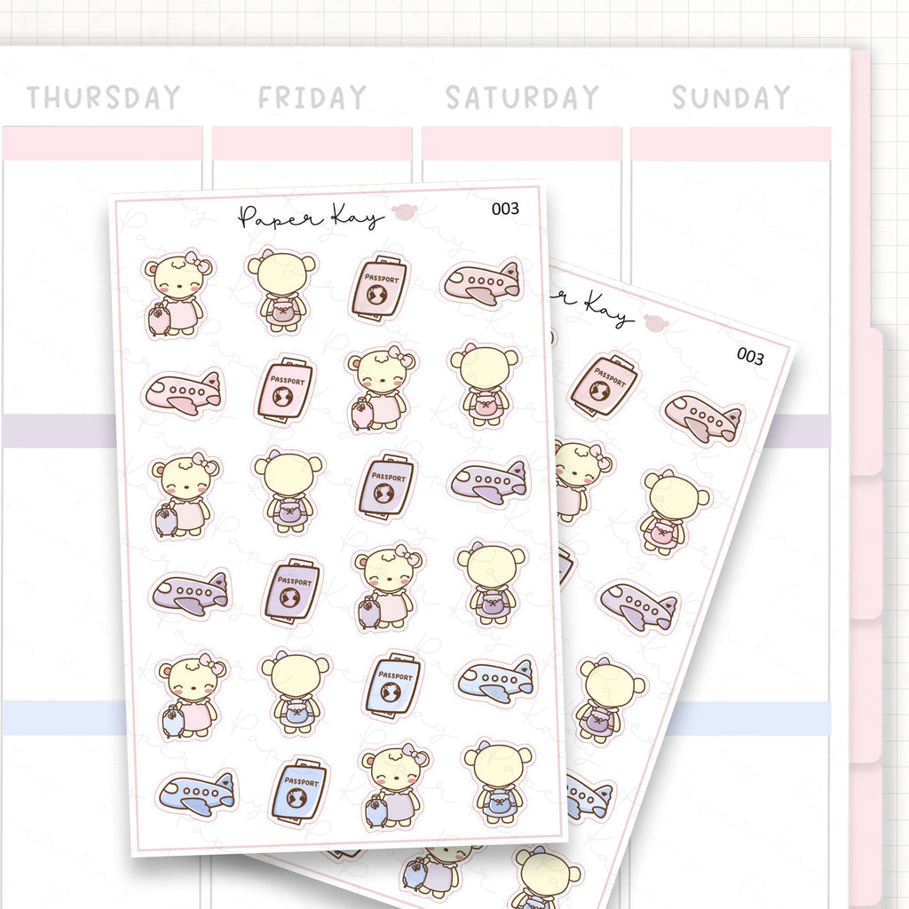 Holiday / Vacation / Travel Sticker Sheet