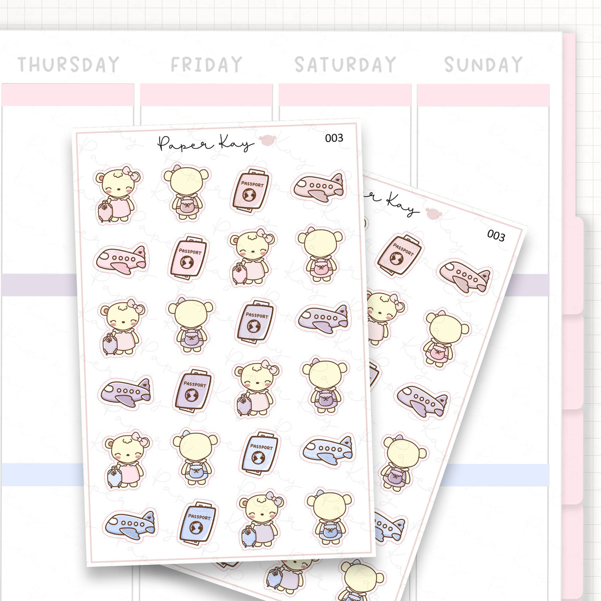 Holiday / Vacation / Travel Sticker Sheet