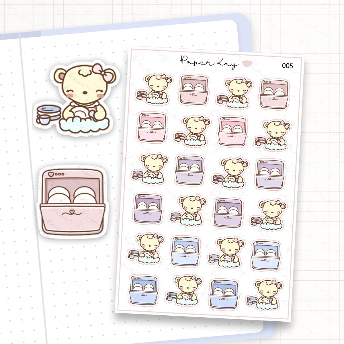 Wash Dishes / Dishwasher Sticker Sheet