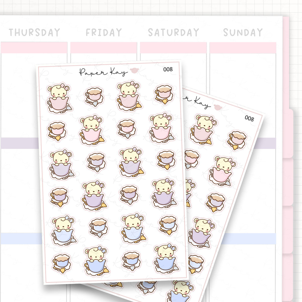 Tea Cup Sticker Sheet