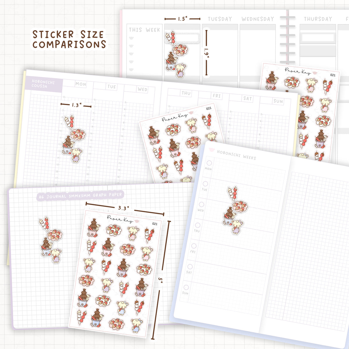 Strawberry Chocolate Fountain Sticker Sheet