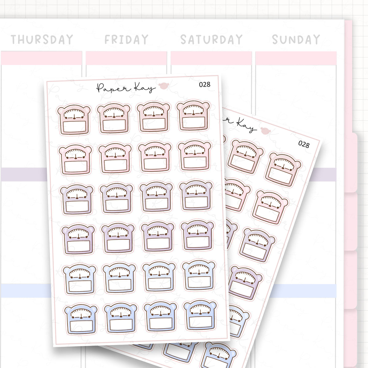 Sticker sheet product measurement.