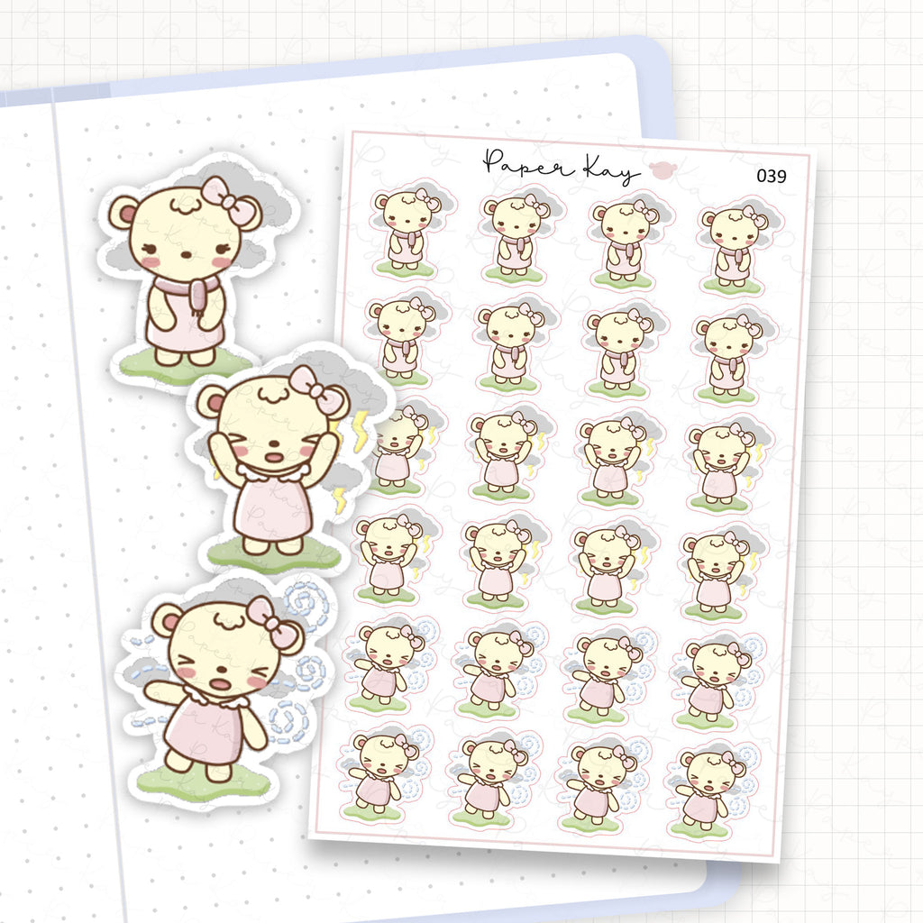Cloudy / Windy / Thunder Weather Sticker Sheet