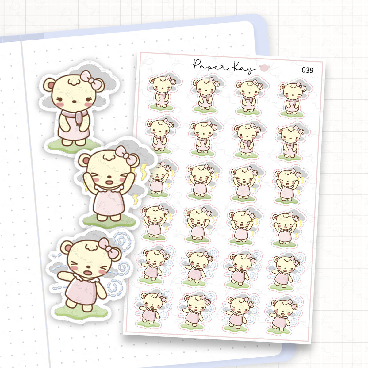 Cloudy / Windy / Thunder Weather Sticker Sheet