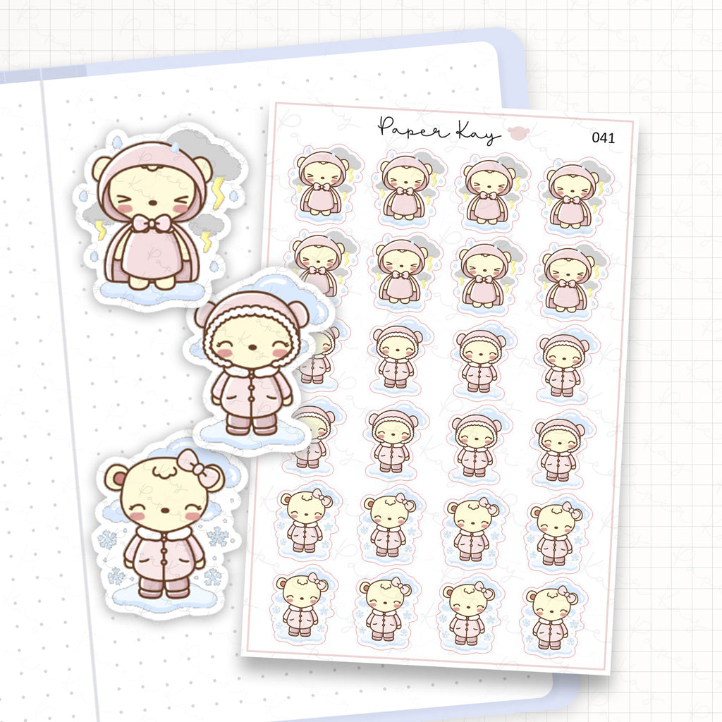 Thunderstorm / Snowy Weather Sticker Sheet