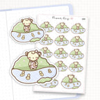 Feeding Ducks Sticker Sheet