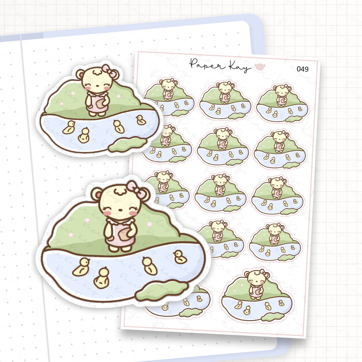 Feeding Ducks Sticker Sheet