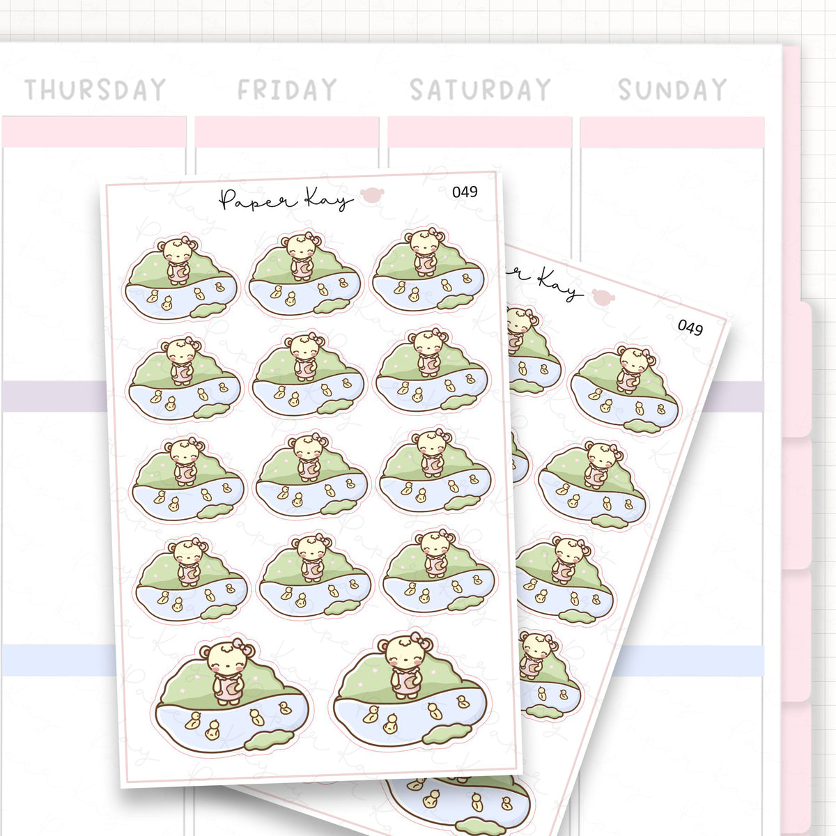 Feeding Ducks Sticker Sheet