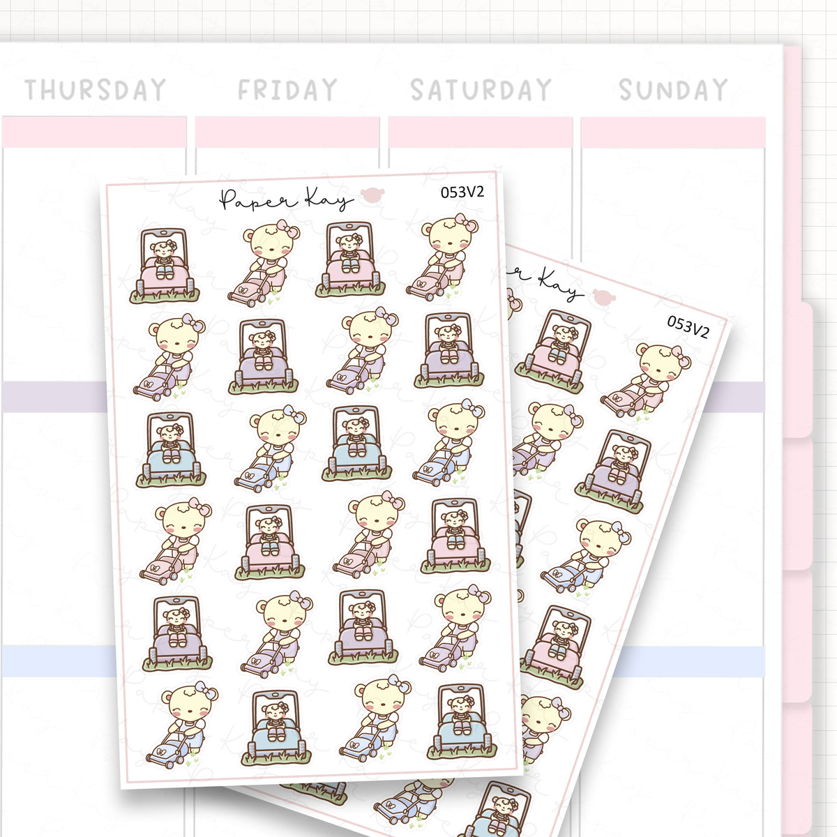 Sticker sheet product measurement.
