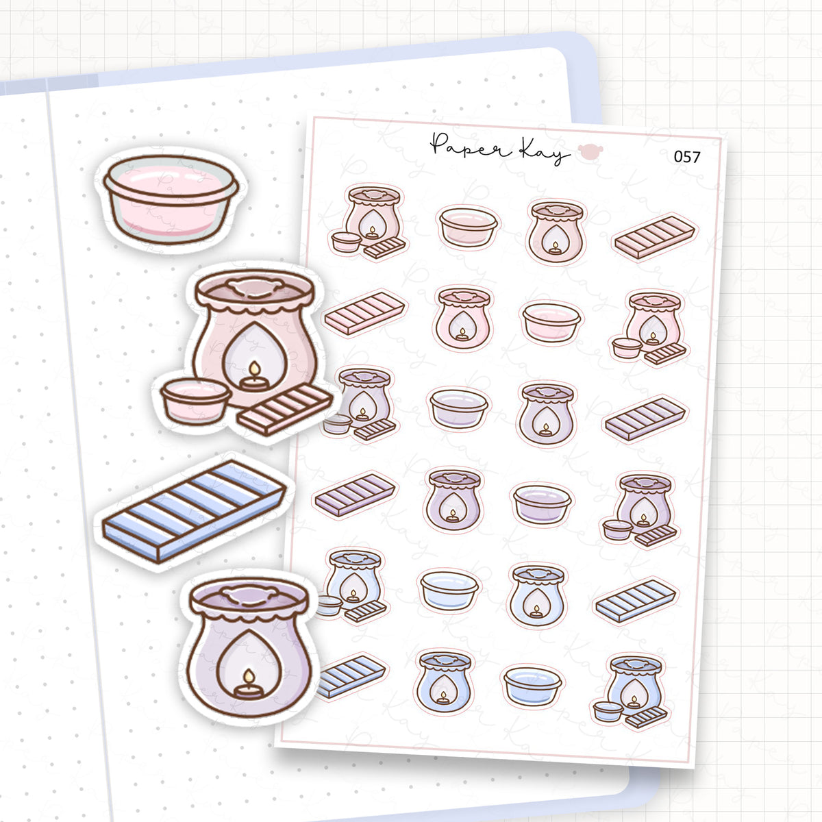 Zoomed in image of the doodles from a character planner sticker sheet.