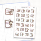 Zoomed in image of the doodles from a character planner sticker sheet.