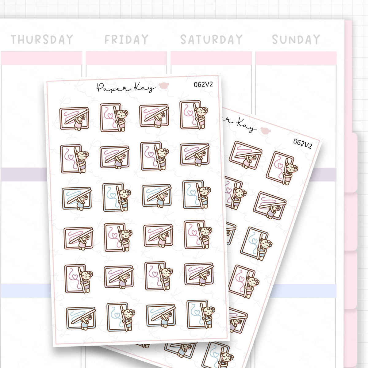 Sticker sheet product measurement.