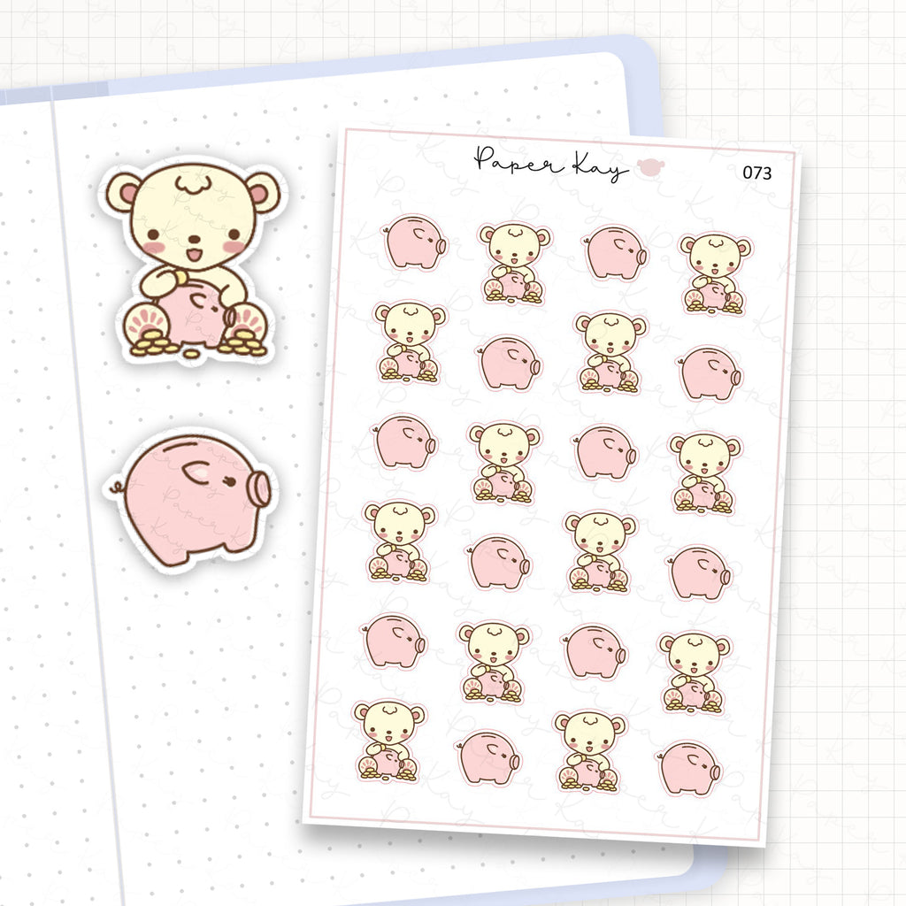 Piggy Bank / Save Money Sticker Sheet