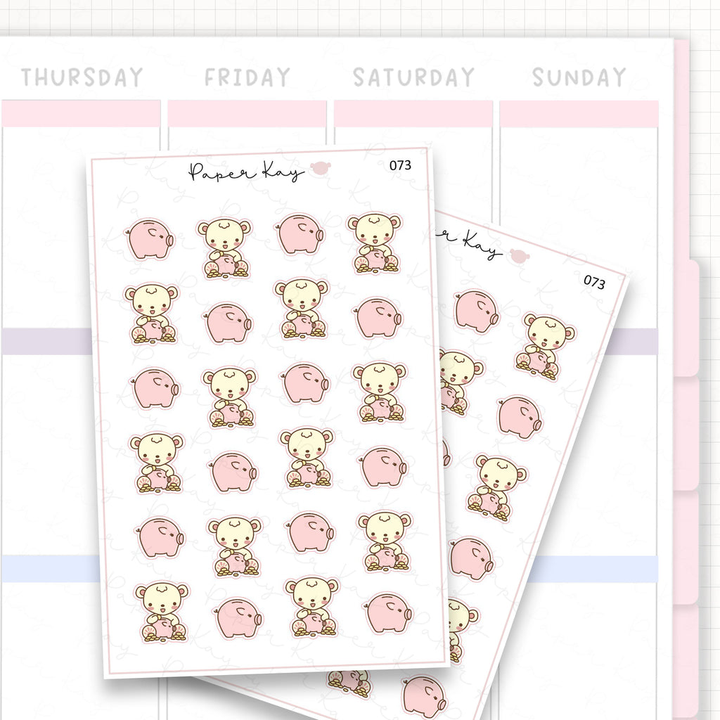 Piggy Bank / Save Money Sticker Sheet