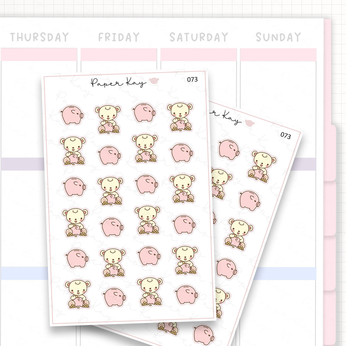 Piggy Bank / Save Money Sticker Sheet