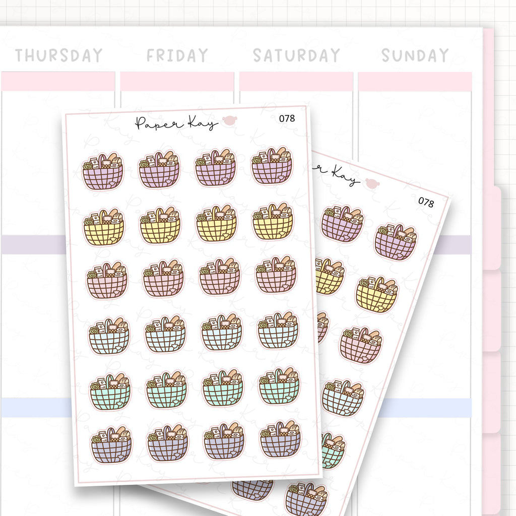 Food Shop / Grocery Shopping Sticker Sheet