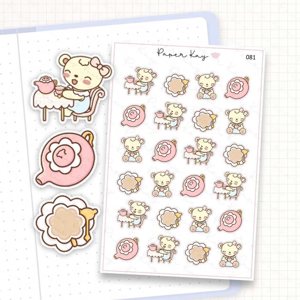 Tea Cup and Pot Sticker Sheet