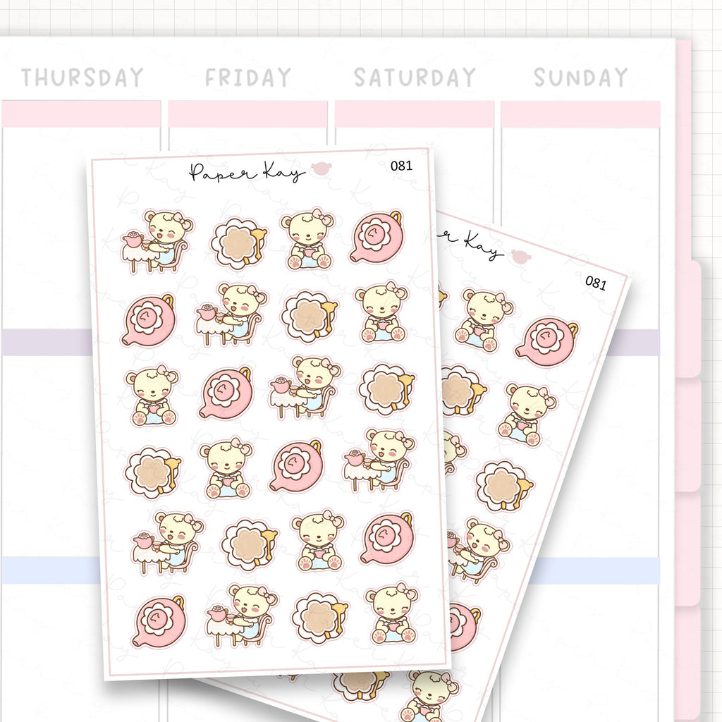 Tea Cup and Pot Sticker Sheet