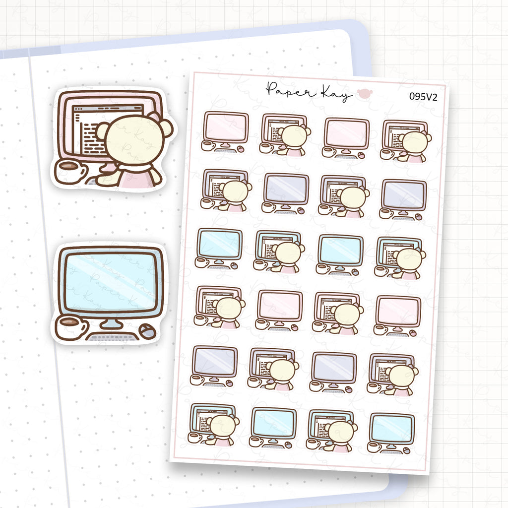 Zoomed in image of the doodles from a character planner sticker sheet.