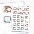 Zoomed in image of the doodles from a character planner sticker sheet.