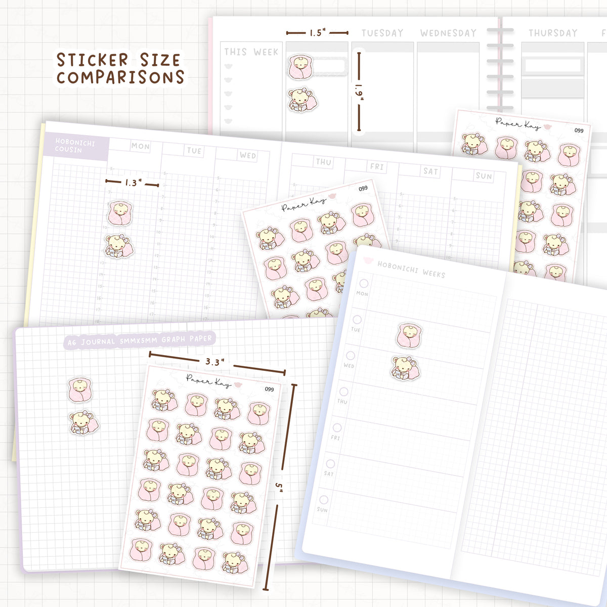 Cosy / Lazy Day Sticker Sheet