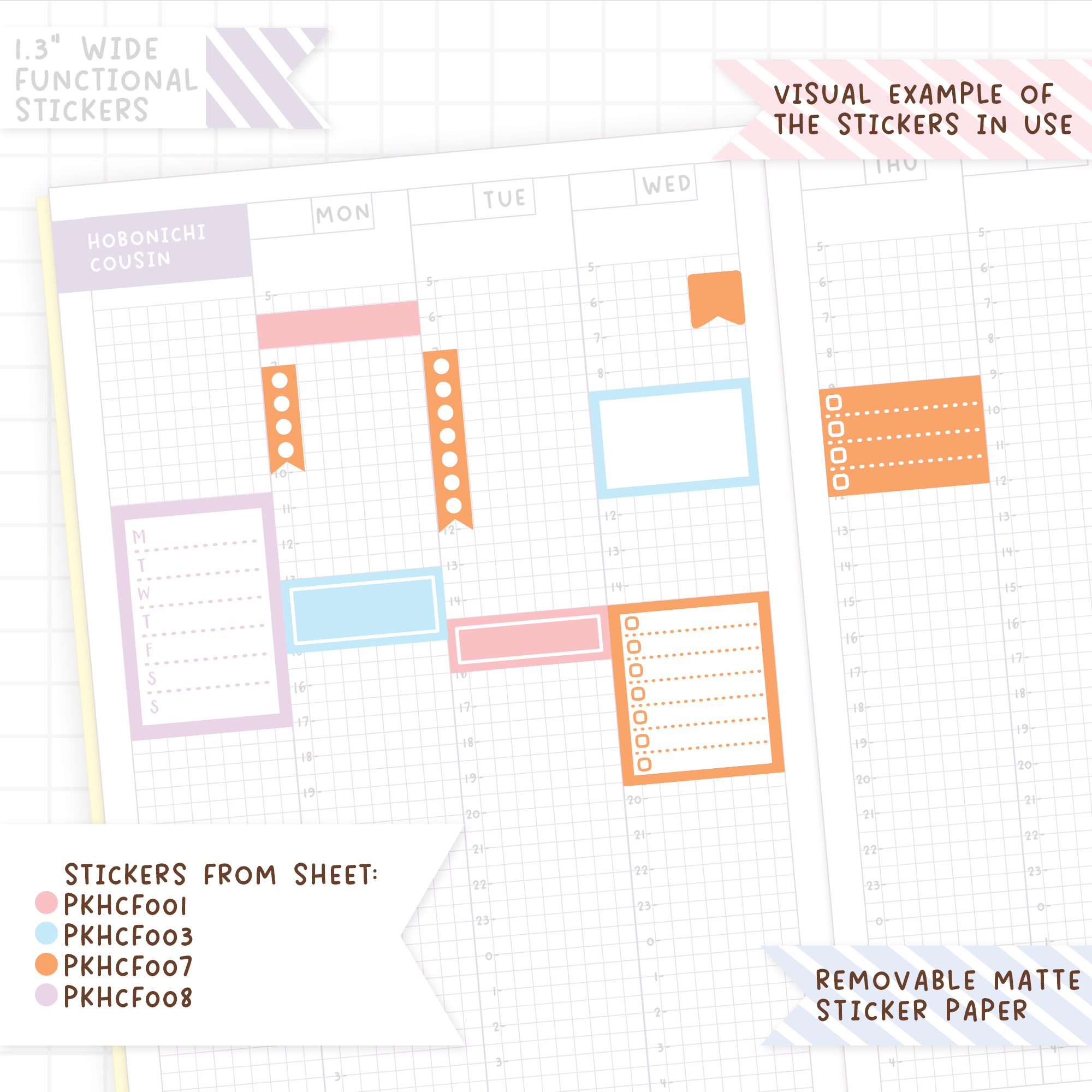 1.3" Wide Text Boxes - Square Cornered Functional Stickers