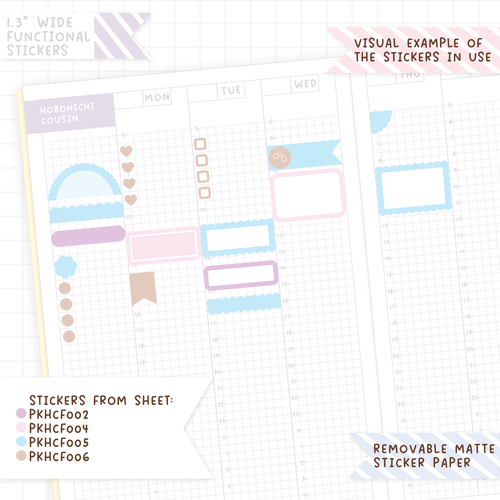 Hobonichi Cousin Tick Boxes and Icons - Functional Stickers