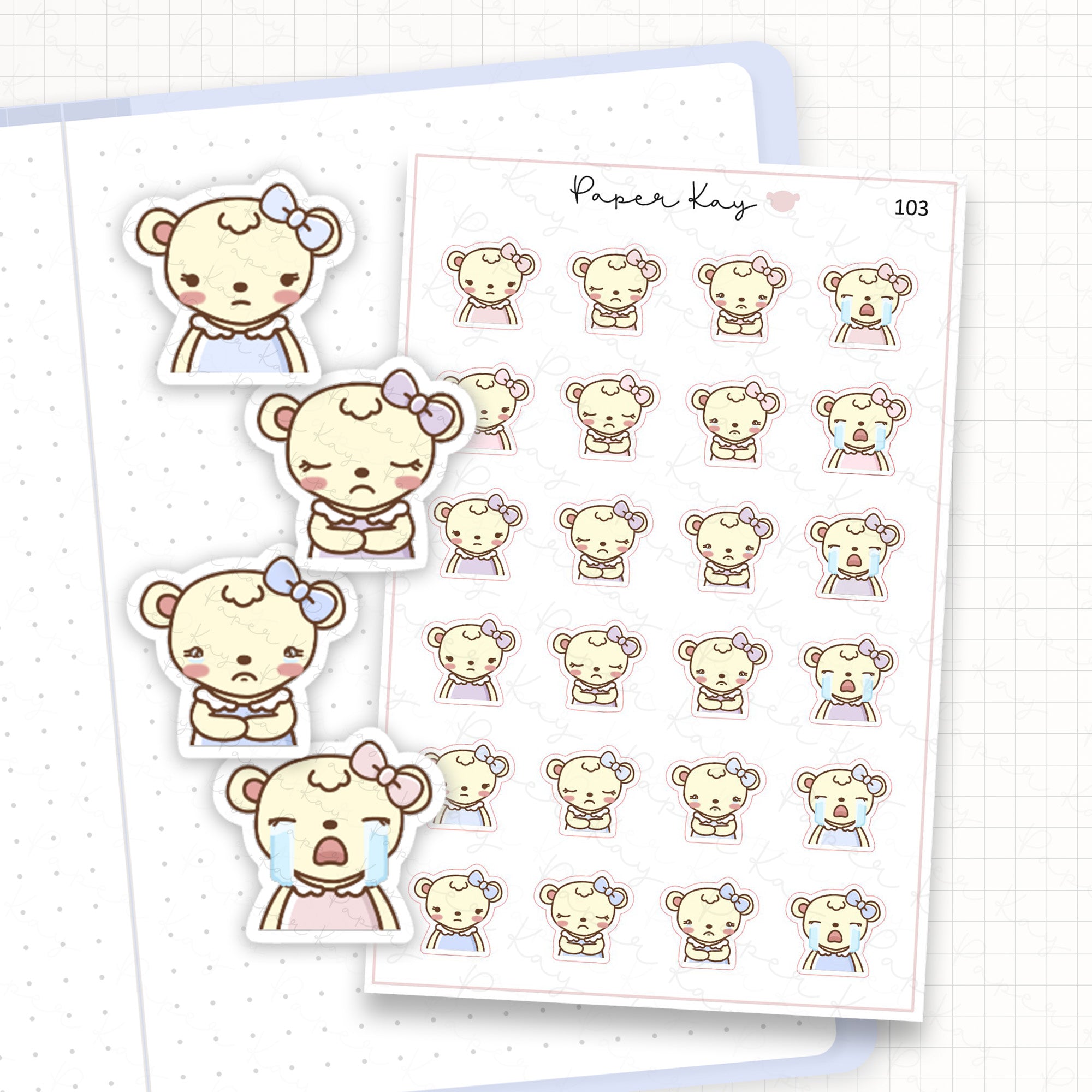 Sad / Upset Mood Sticker Sheet