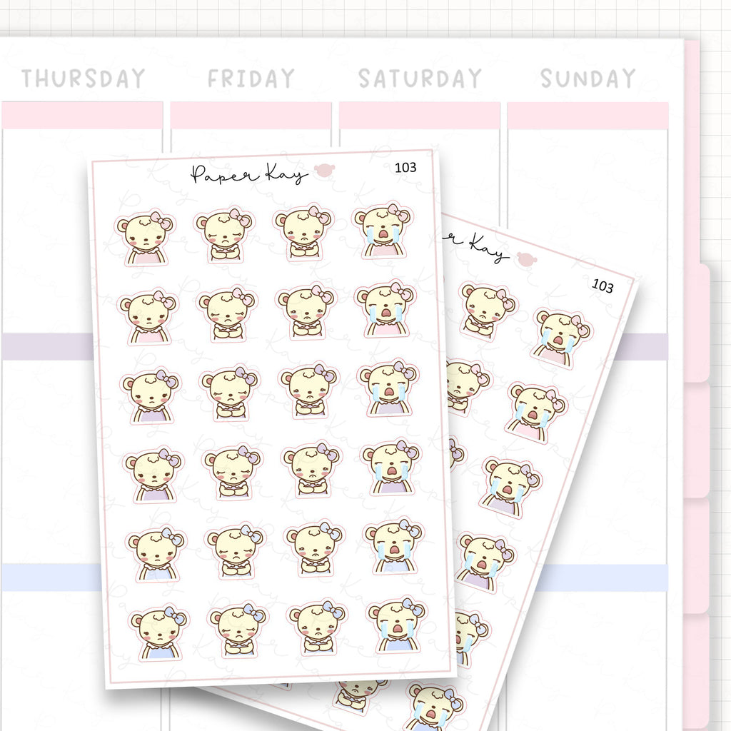 Sad / Upset Mood Sticker Sheet
