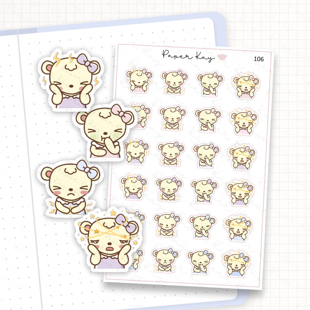 Unwell / Nauseated Mood Sticker Sheet