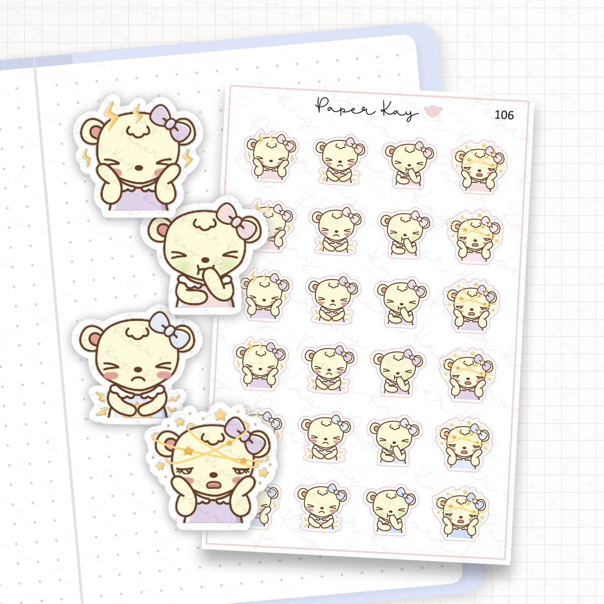 Unwell / Nauseated Mood Sticker Sheet