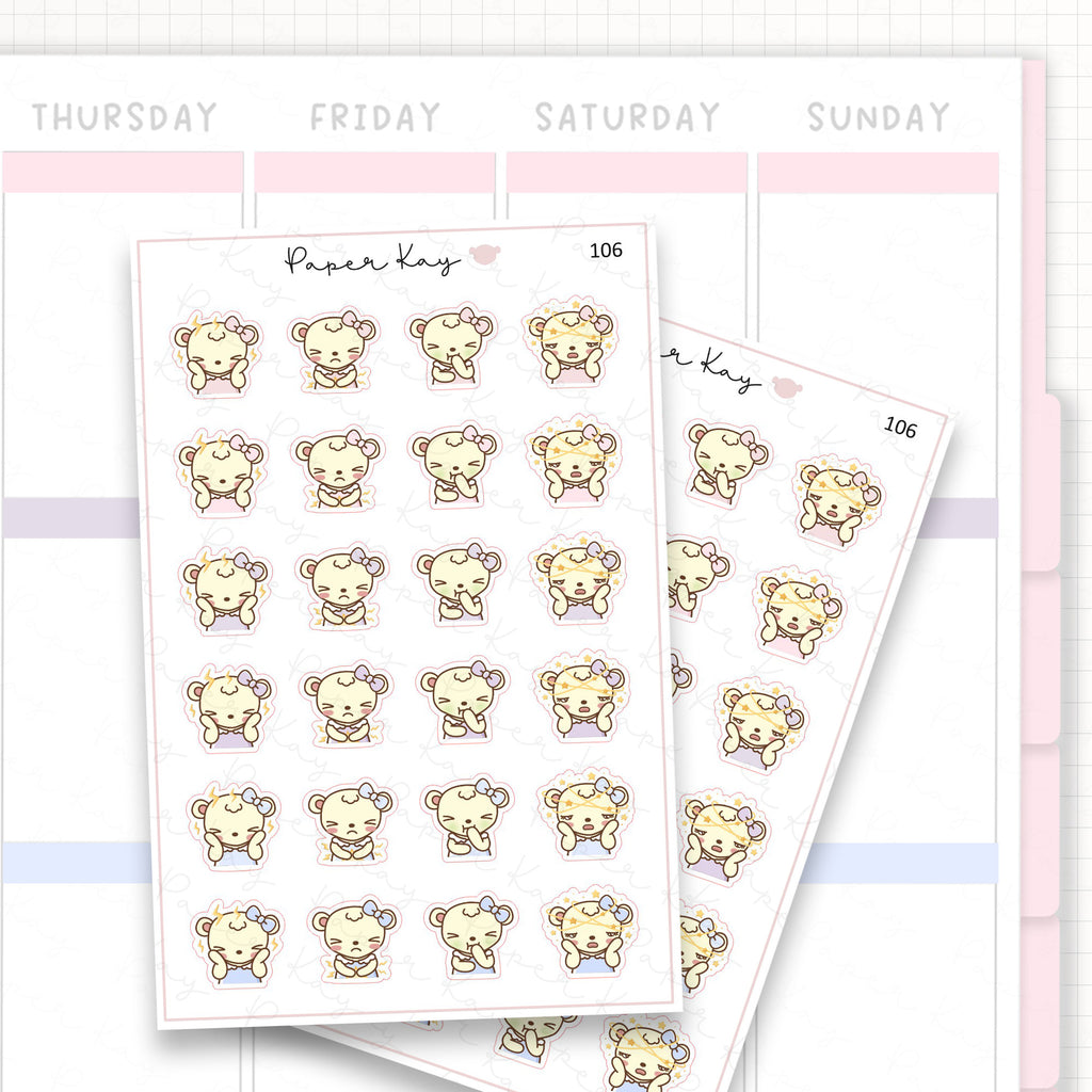 Unwell / Nauseated Mood Sticker Sheet