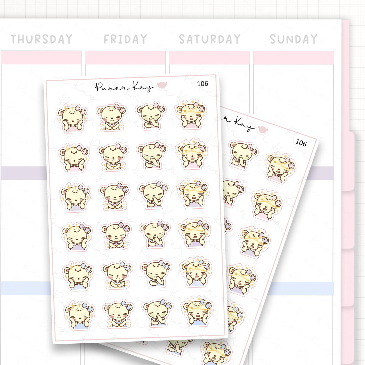Unwell / Nauseated Mood Sticker Sheet