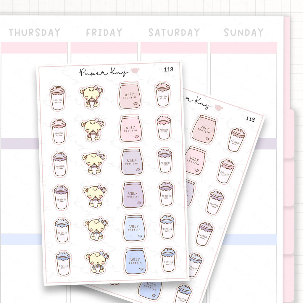 Protein Shake Sticker Sheet