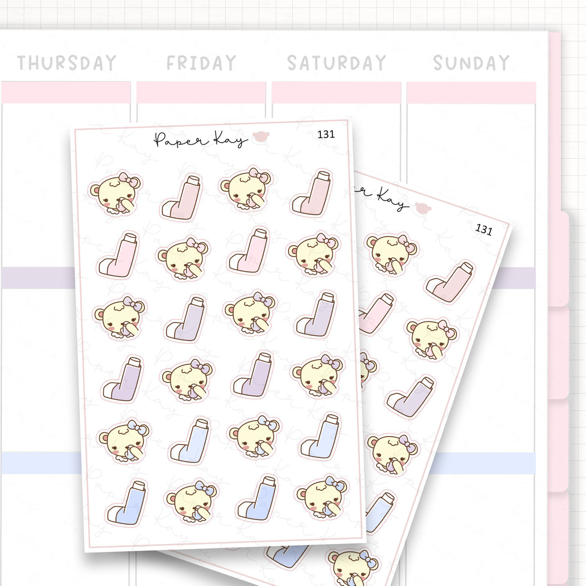 Inhaler / Asthma Tracker Sticker Sheet