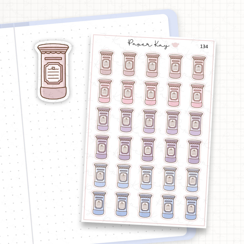 Zoomed in image of the doodles from a character planner sticker sheet.